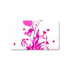 Heart Flourish Pink Valentine Magnet (name Card) by Mariart