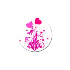 Heart Flourish Pink Valentine Golf Ball Marker