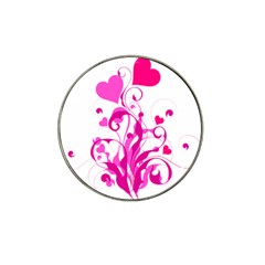 Heart Flourish Pink Valentine Hat Clip Ball Marker