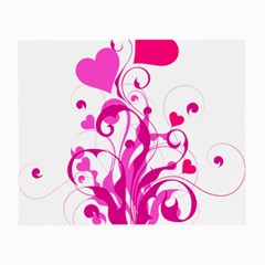 Heart Flourish Pink Valentine Small Glasses Cloth by Mariart