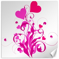 Heart Flourish Pink Valentine Canvas 12  X 12  