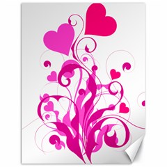 Heart Flourish Pink Valentine Canvas 18  X 24  