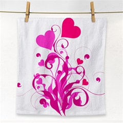 Heart Flourish Pink Valentine Face Towel by Mariart