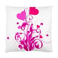 Heart Flourish Pink Valentine Standard Cushion Case (two Sides)