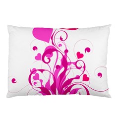 Heart Flourish Pink Valentine Pillow Case