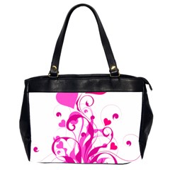 Heart Flourish Pink Valentine Office Handbags (2 Sides) 