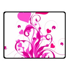 Heart Flourish Pink Valentine Fleece Blanket (small) by Mariart