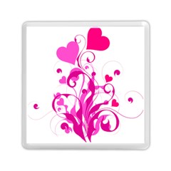 Heart Flourish Pink Valentine Memory Card Reader (square) 