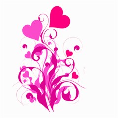 Heart Flourish Pink Valentine Small Garden Flag (two Sides) by Mariart