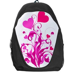 Heart Flourish Pink Valentine Backpack Bag by Mariart