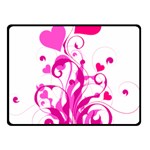 Heart Flourish Pink Valentine Double Sided Fleece Blanket (Small)  45 x34  Blanket Front