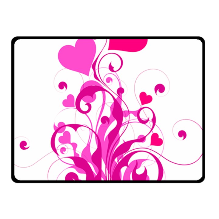 Heart Flourish Pink Valentine Double Sided Fleece Blanket (Small) 