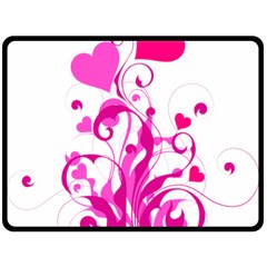 Heart Flourish Pink Valentine Double Sided Fleece Blanket (large)  by Mariart