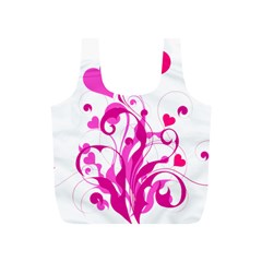 Heart Flourish Pink Valentine Full Print Recycle Bags (s) 