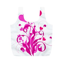 Heart Flourish Pink Valentine Full Print Recycle Bags (m) 