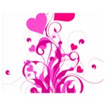 Heart Flourish Pink Valentine Double Sided Flano Blanket (Medium)  60 x50  Blanket Front