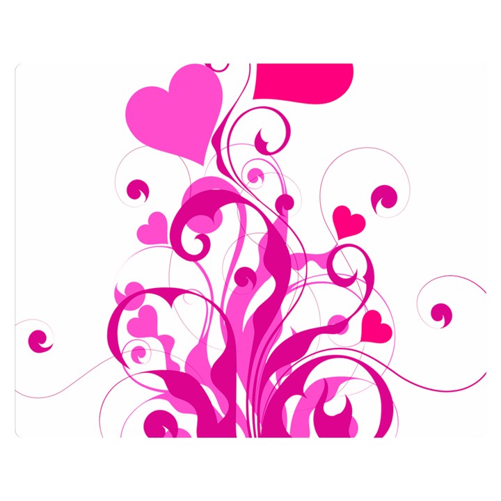 Heart Flourish Pink Valentine Double Sided Flano Blanket (Medium) 