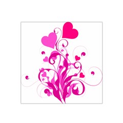 Heart Flourish Pink Valentine Satin Bandana Scarf