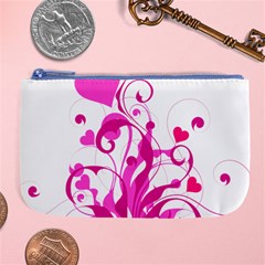 Heart Flourish Pink Valentine Large Coin Purse