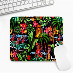 Hawaiian Girls Black Flower Floral Summer Large Mousepads by Mariart