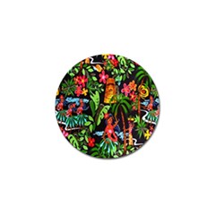 Hawaiian Girls Black Flower Floral Summer Golf Ball Marker (10 Pack)