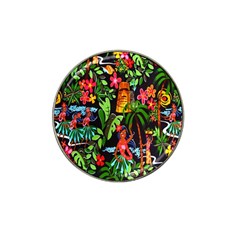 Hawaiian Girls Black Flower Floral Summer Hat Clip Ball Marker (10 Pack)