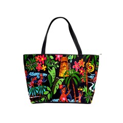 Hawaiian Girls Black Flower Floral Summer Shoulder Handbags by Mariart