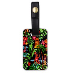 Hawaiian Girls Black Flower Floral Summer Luggage Tags (one Side)  by Mariart