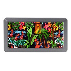 Hawaiian Girls Black Flower Floral Summer Memory Card Reader (mini) by Mariart