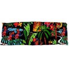 Hawaiian Girls Black Flower Floral Summer Body Pillow Case (dakimakura)