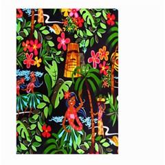 Hawaiian Girls Black Flower Floral Summer Large Garden Flag (two Sides)