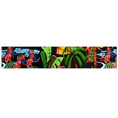 Hawaiian Girls Black Flower Floral Summer Flano Scarf (large) by Mariart