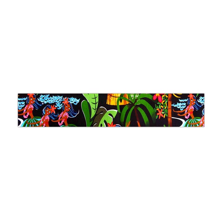 Hawaiian Girls Black Flower Floral Summer Flano Scarf (Mini)