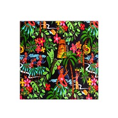 Hawaiian Girls Black Flower Floral Summer Satin Bandana Scarf by Mariart