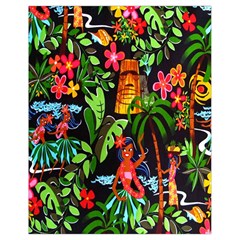 Hawaiian Girls Black Flower Floral Summer Drawstring Bag (small) by Mariart