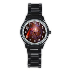 Highest Resolution Version Space Net Stainless Steel Round Watch by Mariart