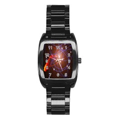 Highest Resolution Version Space Net Stainless Steel Barrel Watch by Mariart