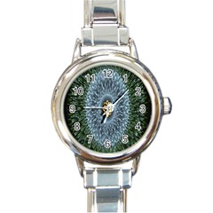 Hipnotic Star Space White Green Round Italian Charm Watch