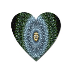 Hipnotic Star Space White Green Heart Magnet by Mariart