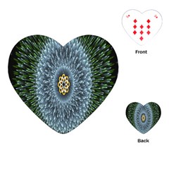 Hipnotic Star Space White Green Playing Cards (heart) 