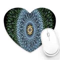 Hipnotic Star Space White Green Heart Mousepads by Mariart