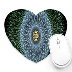 Hipnotic Star Space White Green Heart Mousepads Front