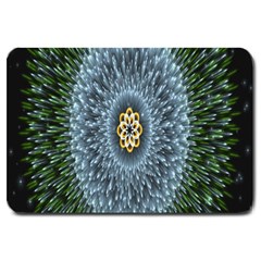 Hipnotic Star Space White Green Large Doormat  by Mariart