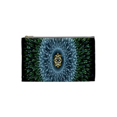 Hipnotic Star Space White Green Cosmetic Bag (small)  by Mariart