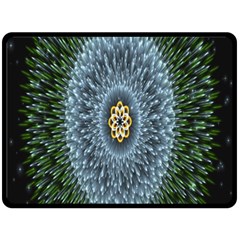 Hipnotic Star Space White Green Fleece Blanket (large)  by Mariart