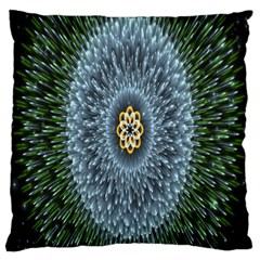 Hipnotic Star Space White Green Large Cushion Case (two Sides)