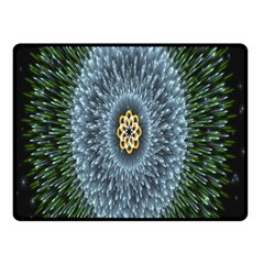 Hipnotic Star Space White Green Double Sided Fleece Blanket (small)  by Mariart