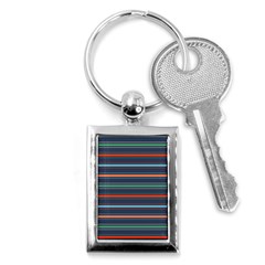 Horizontal Line Blue Green Key Chains (rectangle)  by Mariart