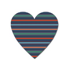 Horizontal Line Blue Green Heart Magnet