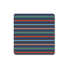 Horizontal Line Blue Green Square Magnet